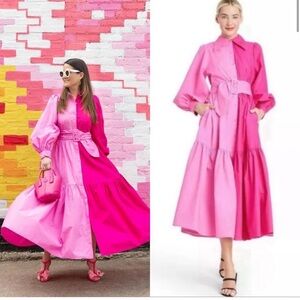 Christopher John Rogers x Target Two-Tone Pink Maxi Shirt Dress